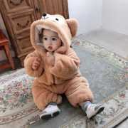 Baby Bear Rompers Gray (Size: 4M-48M)